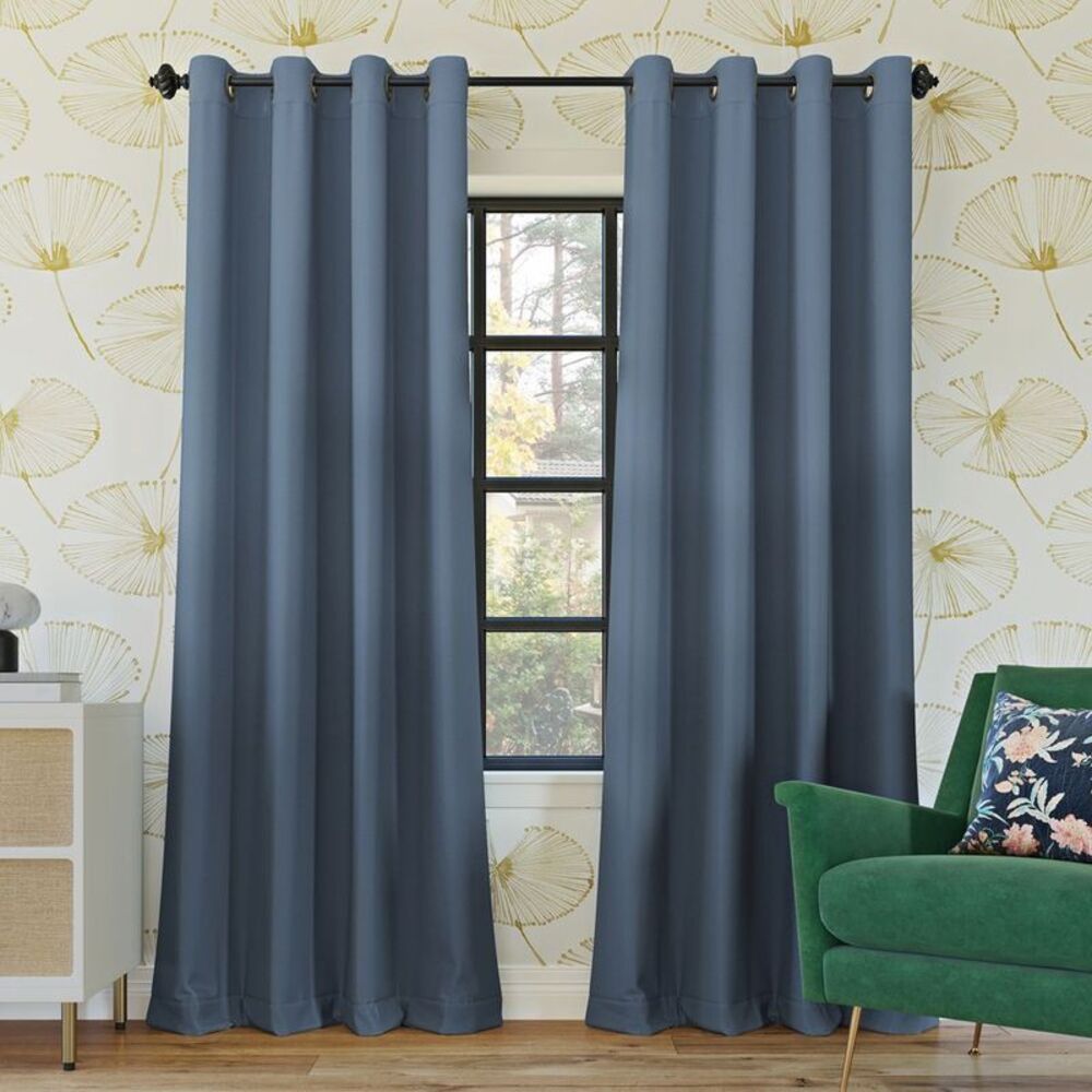 Sun Zero - 52"x84" Sun Zero Blackout Oslo Theater Grade Gromm Blue